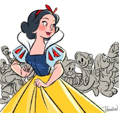 Steven Thompson Disney Snow White Steven Thompson, Steve Thompson, Princesas Disney Anime, Disney Artists, Snow White And The Seven Dwarfs, Princess Drawings, The Seven Dwarfs, Disney Artwork, Disney Sketches