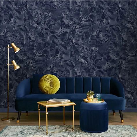 Teal Rooms, Charcoal Wallpaper, Gold Rooms, Marble Collection, Yellow Room, Navy Wallpaper, Teal Wallpaper, Luxury Wallpaper, Gold Wallpaper