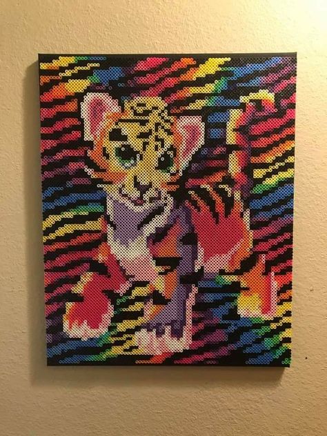 Lisa Frank Perler, Perler Ideas, Pixel Art Templates, Perler Art, Beads Ideas, Cat Cross Stitch Pattern, Hama Beads Patterns, Diy Perler Beads, Melting Beads