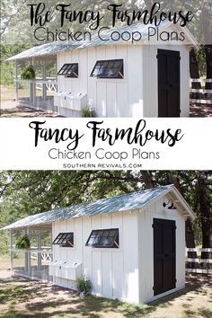 Diy Chicken Coop Cold Weather, Modern Chicken Coop Plans, White Chicken Coop Ideas, Cedar Chicken Coop Ideas, Chicken Coop Layout Design, Walk In Chicken Coop With Run, Extra Large Chicken Coop Plans, Small Old Farmhouse Remodel, Hen House Plans