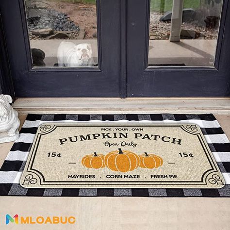 Amazon.com: Mloabuc Fall Decor Door Mat 17x30 Inch Fall Farmhouse Pumpkin Patch Mat Fall Decorate Seasonal Fall Thanksgiving Country Floor Mat Switch Mat for Indoor Outdoor 17x30 Inch : Everything Else Fall Decor Door, Fall Door Decorations, Fall Farmhouse, Floor Cloth, Farmhouse Fall, Fall Decorating, Fall Thanksgiving, Floor Mat, Pumpkin Patch