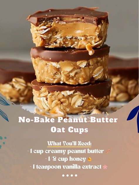 Quick & Homemade Recipes USA | No-Bake Peanut Butter Oat Cups 🥜🍯🌾 | Facebook No Bake Peanut Butter Oat Cups, Peanut Butter Oat Cups, Oat Cups, Peanut Butter Oat, Peanut Butter Cups Recipe, Df Recipes, Peanut Butter Snacks, Dessert Alternatives, Butter Desserts