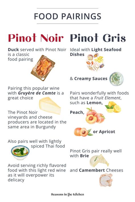 Pinot Noir vs Pinot Gris: Discover unique flavors, perfect food pairings, & tips for wine lovers. Ideal for summer gatherings. Pinot Gris Pairing, Wine Cheese Pairing, Wine Cake, Culinary Cooking, Wine Vineyards, Food Pairing, Wine Pairings, Cheese Pairings, Pinot Gris