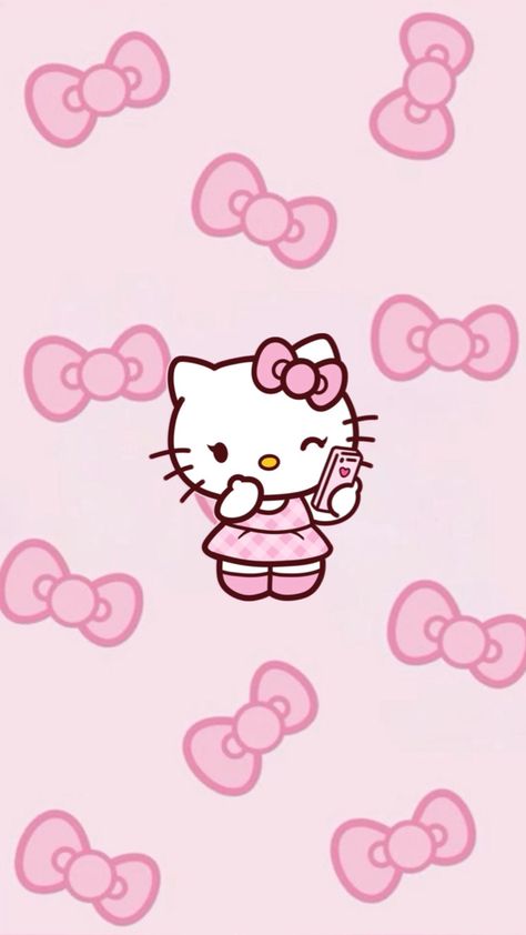 Hello Kitty Wallpaper Hd, Pink Wallpaper Hello Kitty, Images Hello Kitty, Walpaper Hello Kitty, Charmmy Kitty, Hello Kitty Rooms, Bow Wallpaper, Hello Kit, Kitty Drawing