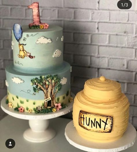 Cakes Decorated, Winnie The Pooh Cake, Idee Babyshower, Disney Baby Shower, Winnie The Pooh Birthday, Baby First Birthday, Cute Cakes, Raising Kids, Shower Cakes