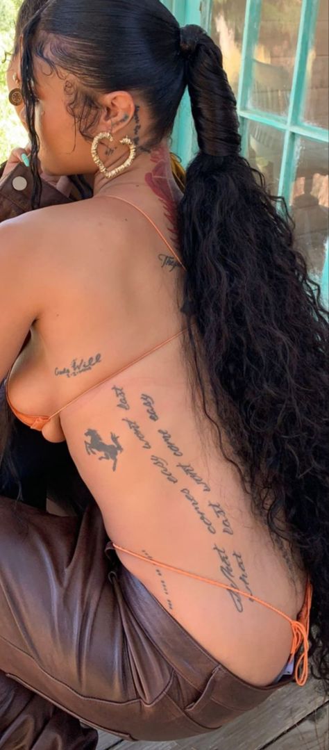 India Love Tattoos, India Westbrooks, India Love, Love Tattoos, Back Tattoo, Behind Ear Tattoo, Tattoos And Piercings, Tatting, Piercings