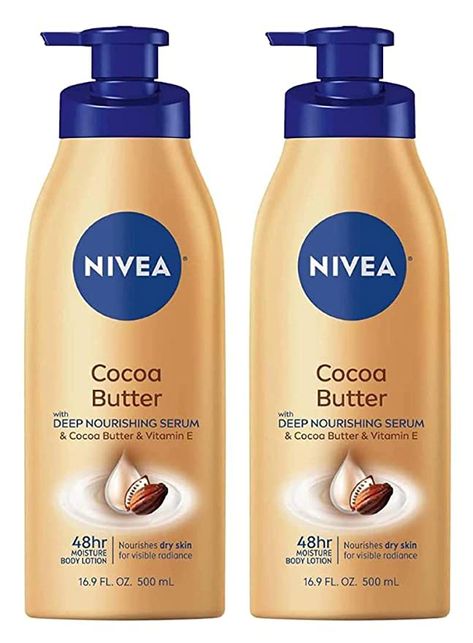 Nivea cocoa butter with deep nourishing serum is by far the best body lotion I have tried. It keeps me moisturized all day and has my skin feeling so soft, like a baby! Over 40 skin loses moisture quickly and this puts an end to that! Nivea Cocoa Butter, Ambi Skincare, Aveeno Body Wash, Cocoa Butter Body Lotion, Nivea Lotion, Lemon On Face, Serum For Dry Skin, Best Lotion, Body Smells