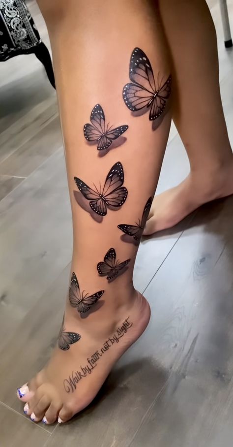 Butterfly Leg Tattoos, Cute Thigh Tattoos, Arm Sleeve Tattoos For Women, Cute Hand Tattoos, Pretty Hand Tattoos, Butterfly Tattoos For Women, Tasteful Tattoos, Tattoos For Black Skin, Hand Tattoos For Women