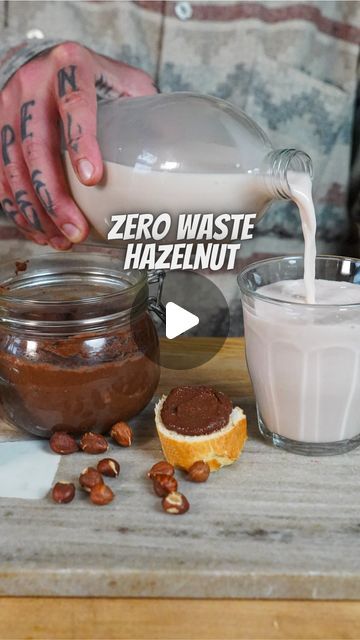 You can make two delicious recipes from just one cup of hazelnut, using an effortless zero waste approach!   Hazelnut Milk Ingredients: �... | Instagram Hazelnut Pulp Recipes, Hazelnut Syrup Recipe For Coffee, Diy Hazelnut Coffee Creamer, Hazelnut Milk Recipes, How To Make Nut Milk, Hazelnut Extract, Nut Milk Recipe, Hazelnut Creamer, Hazelnut Recipes