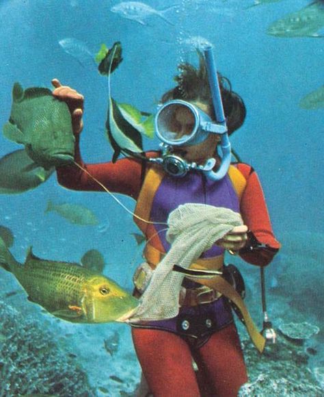 Vintage Scuba Woman Scuba Diver Craft, Scuba Diver Tattoo, Scuba Diver Costume, Scuba Tattoo, Scuba Woman, Scuba Diving Pictures, Scuba Diving Quotes, Diver Art, Underwater Model