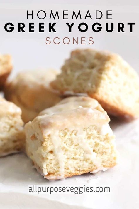 Light, Fluffy, and Deliciously Tangy, these Greek Yogurt Scones are here to revolutionize your breakfast game. With a unique tangy twist that comes from the addition of Greek yogurt and cornstarch to lighten up the texture, these light, fluffy, and oh-so-delicious scones are a perfect treat for breakfast, brunch or any time you need a little pick-me-up.  #scones #breakfastideas #veganbaking #healthybaking #greekyogurt Light Scones Recipe, Yogurt Scones Easy Recipes, Greek Yogurt Scones Healthy, No Egg Scones Recipe, Scones With Greek Yogurt, Yoghurt Scones Recipe, Greek Yogurt Scones Easy Recipes, Healthy Scones Recipe Greek Yogurt, Scones Made With Yogurt