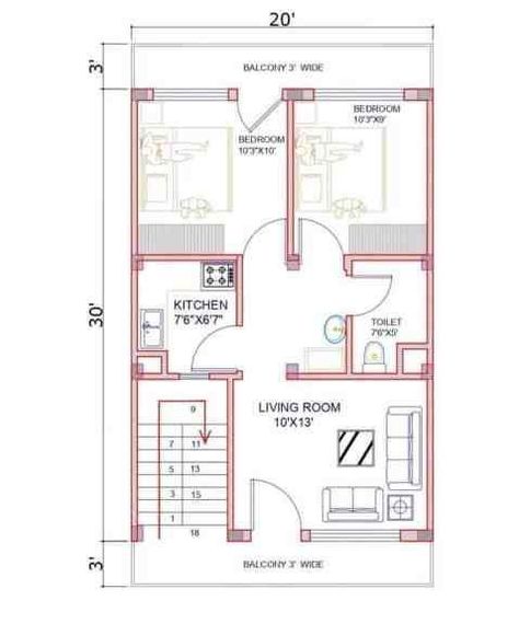 20×30 House Plan, East Facing House Plan, Smart House Plans, 20x30 House Plans, 20x40 House Plans, 30x40 House Plans, 2bhk House Plan, 3d Elevation, Indian House Plans