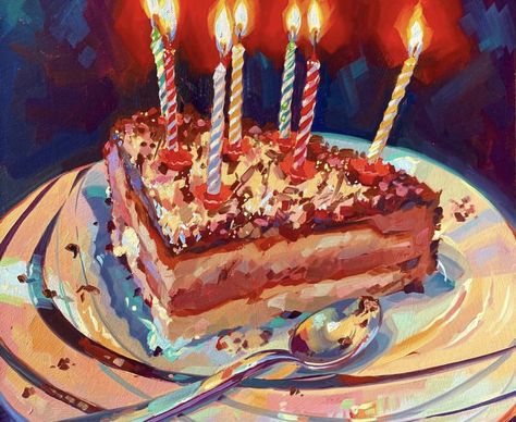 5th Birthday Cake, Painted Cake, Pink Soap, Painting Birthday, Paintings Contemporary, Colorful Oil Painting, Paint Tubes, Paintings Oil, Selling Prints