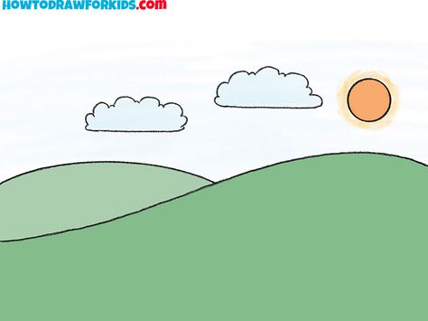 hills drawing lesson How To Draw Hills, Hills Drawing, Hill Drawing, Landscape Drawing Tutorial, Nature Background Images, Drawing Lesson, Easy Drawing Tutorial, Drawing Tutorials For Kids, Coloring Supplies