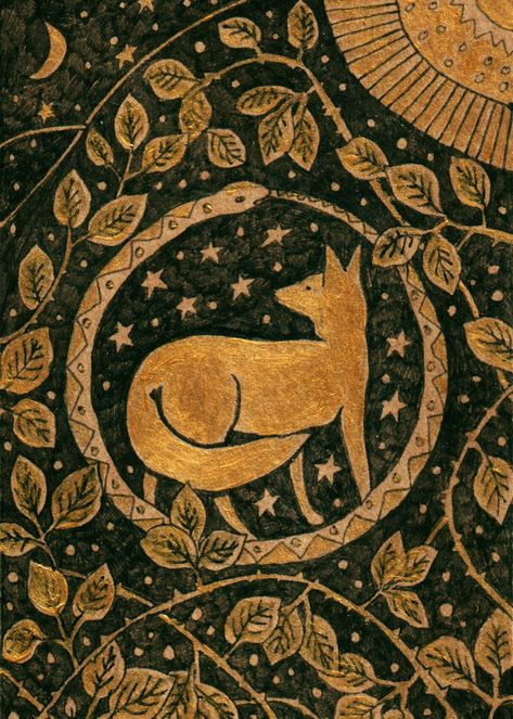 Ouroboros Fox - Greetings Card Fuchs Aesthetic, Ouroboros Aesthetic, Ouroboros Art, The Ouroboros, Fox Spirit, My Diary, Snake Art, Spirit Animals, My Spirit