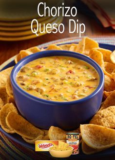 This Chorizo Queso Dip recipe is made special by adding flavorful chorizo to RO*TEL zesty tomatoes and creamy VELVEETA. It'll put the spice into any Quesoccasion! Chorizo Queso Dip, Chorizo Queso, Quick Foods, Thug Kitchen, Latin Recipes, Buffet Ideas, Queso Dip, Party Dips, Asiago