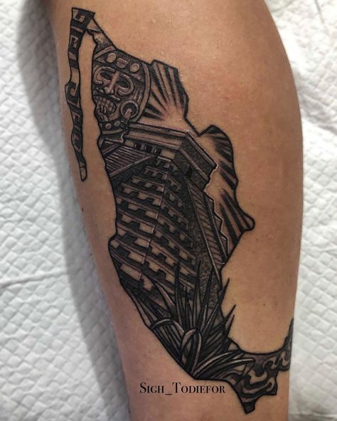 Nayarit Mexico Tattoo, Mexico Sleeve Tattoo, Mexico State Tattoo, Mexico Flag Tattoo For Women, Chivas Tattoo, Charro Tattoo Design, Jalisco Tattoo, Aztec Pyramid Tattoo, Mexican Tattoo Ideas For Men