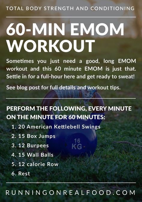 This 60 minute EMOM workout features 5 classic exercises that will work your entire body and build aerobic endurance. Get ready to sweat! Crossfit Endurance, Running On Real Food, Wods Crossfit, Crossfit Workouts Wod, Emom Workout, Crossfit Workouts At Home, Strength And Conditioning Workouts, Amrap Workout, Wod Workout