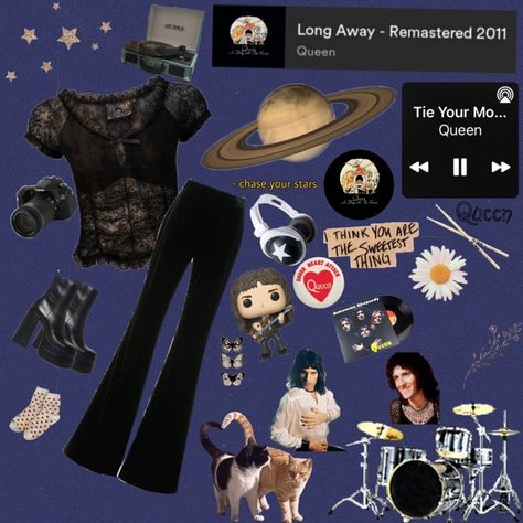 Brian May Outfit Inspiration, Queen Aesthetic Band Outfit, Queen Band Outfits Inspiration, Outfits Inspired By Queen Band, Queen Band Inspired Outfits, Queen Band Outfits, Queen Inspired Outfits Band, Queen Band Aesthetic, Borhap Cast