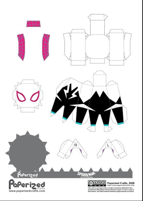 Spiderverse Papercraft, Paper Crafts Spiderman, Papercraft Spiderman, Spiderman Papercraft, Paper Figure Template, Origami Templates, Spiderman Gifts, Spider Crafts, Doll Template