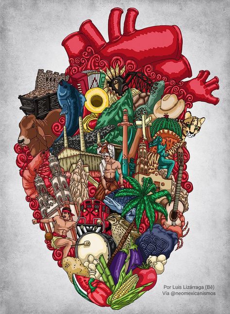 Anatomical Heart Art, Creative Closets, Latino Art, Mexican Culture Art, Wallpaper Ios, Aztec Tattoo, Mexico Culture, Album Art Design, Mexico Art