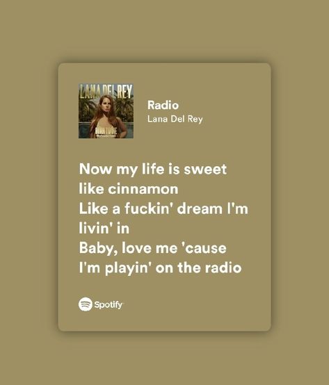 Lana Del Ray Radio Lyrics, Radio Lana Del Rey Spotify, Lana Del Rey Radio Lyrics, Lana Del Rey Spotify Lyrics, Comfort Songs, Ldr Lyrics, Lana Del Rey Radio, Aa Wallpaper, Green Vibe