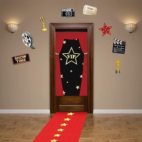 Amazon.com: Remagr VIP Party Decorations Movie Night Party Decorations Kit VIP Door Cover 2.6 x 15 ft Red Carpet Runner Runway Rug 55 Gsm Thickness, Movie Night : Home & Kitchen Night Party Decorations, Movie Night Party Decorations, Movie Themed Party, Carpet Tape, Red Carpet Runner, Movie Night Party, Red Runner Rug, Golden Red, Movie Themes