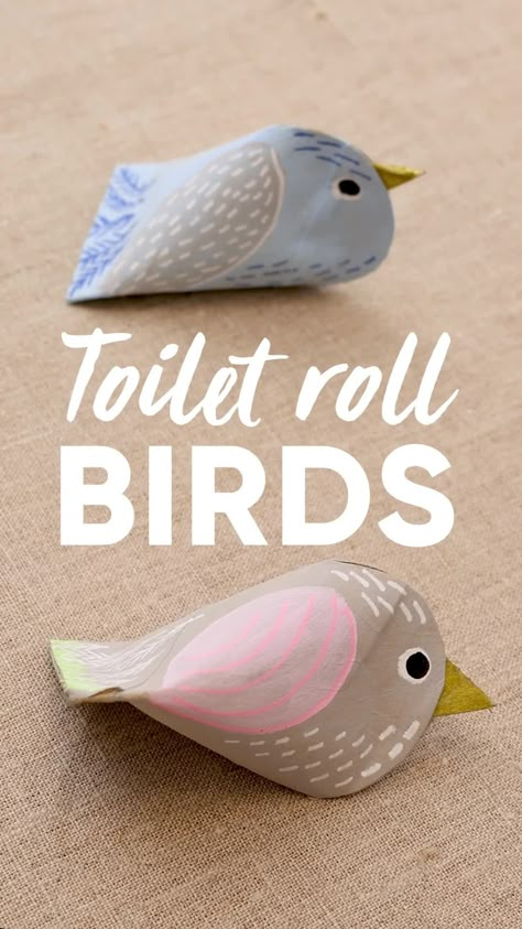 Hobby | Crafting | DIY | Creativity | DIY Spring Birds from toilet rolls!⁠ When all is gray and cold, colourful tweetybirds will brighten your day. ⁠ ⁠ 👉 Want more DIY? Check… | Instagram Toilet Paper Crafts, Spring Birds, Toilet Paper Rolls, Toilet Paper Roll Crafts, Paper Birds, Paper Roll Crafts, Diy Spring, Easter Decorations Diy Easy, Paper Towel Roll Crafts