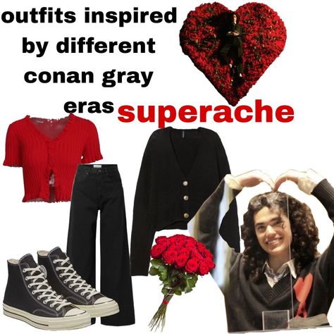 Conan Gray Superache Outfit, Conan Grey Concert Outfit Ideas, Superache Outfits, Superache Outfit Ideas, Conan Gray Clothing Style, Conan Grey Concert Outfit, Conan Gray Concert Outfit Ideas Found Heaven, Conan Gray Outfits Inspiration Concert, Conan Gray Concert Outfit Ideas 2024