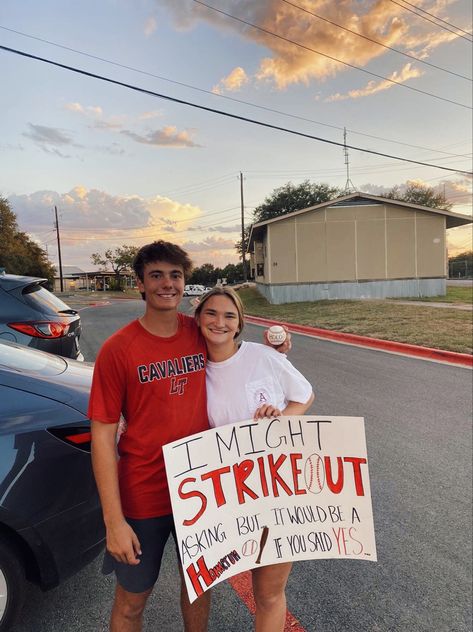 Homecoming Ideas Baseball, Cute Prom Proposals Baseball, Hoco Baseball Proposals, Hoco Proposal Baseball, Baseball Catcher Hoco Proposals, Baseball Asking To Dance, Tolo Proposal Ideas Baseball, Sadie’s Baseball Poster, Baseball Prom Posals Ideas