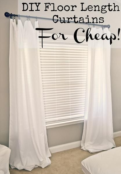 DIY: Floor Length Curtains For Cheap using Bed, Bath & Beyond Tablecloths // Liz Marie Blog Floor Length Curtains, Diy Flooring, Design Del Prodotto, Diy Curtains, The Bedroom, Cheap Home Decor, My New Room, Apartment Living, Home Interior