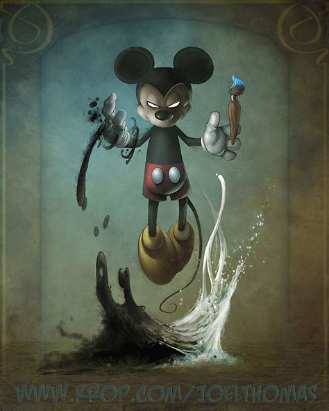 Disney Horror, Evil Disney, Epic Mickey, Mickey Mouse Art, Dark Disney, Tattoo Women, 다크 판타지, 판타지 아트, Horror Art