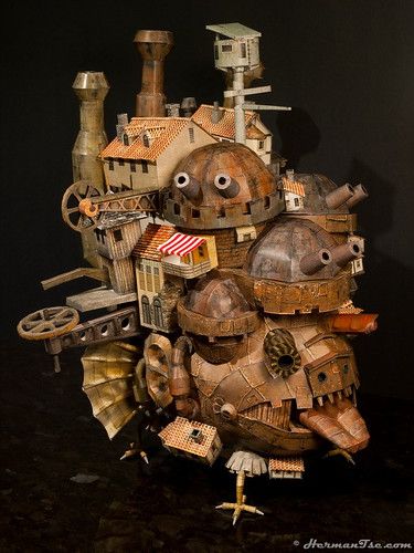 Castle Papercraft, Castle Model, Moving Cities, 하울의 움직이는 성, Steampunk City, Modern Myth, Steampunk Airship, Studio Ghibli Characters, Game Designer