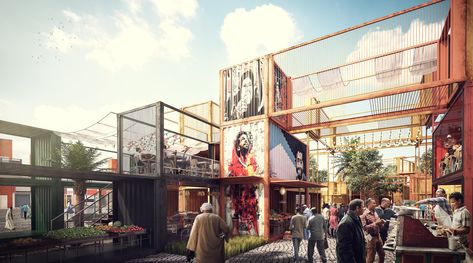 Gallery of UAE Architects Design Shipping Container Housing for Cairo - 3 Container Homes Cost, Shipping Container Architecture, World Architecture Festival, Low Cost Housing, Retail Park, Container Architecture, Micro House, Shipping Container House, Shipping Container Homes