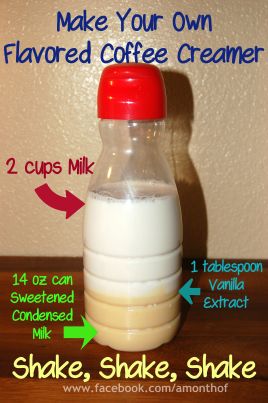 Make your own coffee creamer. Diy Coffee Creamer, French Vanilla Creamer, Vanilla Coffee Creamer, Flavored Coffee Creamer, Homemade Coffee Creamer, Coffee Creamer Recipe, Creamer Recipe, Flavored Coffee, Homemade Coffee