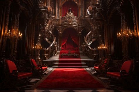 Evil Queen Castle, Red Queen Castle, Dark Castle Background, Queen Castle, Castle Hall, Interior Castle, Dark Mansion, Crystal Tokyo, Red Castle