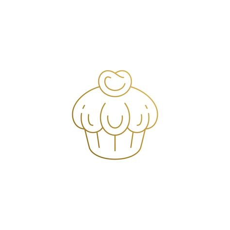 Vecteur logo de contour de cupcake doré ... | Premium Vector #Freepik #vector #dessert-logo #cupcake-logo #cupcake #logo-patisserie Patisserie Logo Design, Desserts Logo, Logo Dessert, Dessert Logo, Cupcake Logo, Floral Wallpaper Iphone, Bakery Logo, Bakery Logo Design, Modern Logo Design