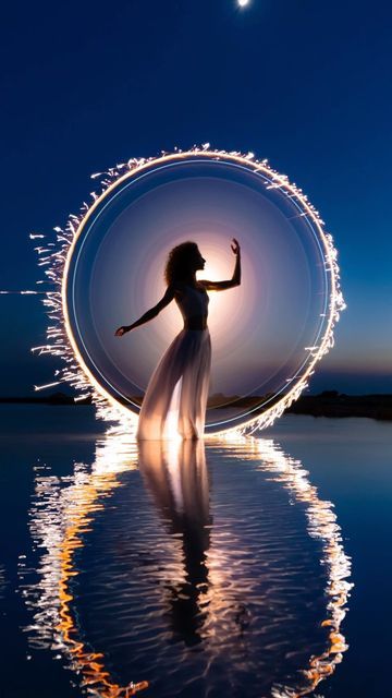 Cool Water Photography, Blue Photography Ideas, Photography With Light, Playing With Light Photography, Water Photography Ideas, Light Painting Photography Ideas, Painting With Light Photography, Light Painting Dance Photography, Water Reflection Photography