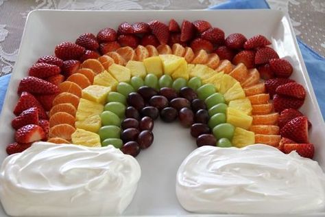 Baby Shower Fruit Tray, Rainbow Fruit Platters, Baby Shower Fruit, Care Bear Birthday, Trolls Birthday Party, God's Glory, Rainbow Fruit, Unicorn Baby Shower, Rainbow Birthday Party