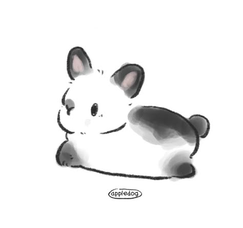 Bunny Pfp Drawing, Simple Bunny Drawing, Coquette Animals, Black And White Bunny, Bunny Icon, Cute Sticker Ideas, Mac Icons, Bunny Drawings, Small Doodles