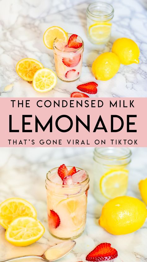 Creamy Lemonade, Drink For Summer, Drinks Summer, Drink Recipes Nonalcoholic, Thing One, Summer Drink Recipes, Trending Tiktok, Refreshing Drinks Recipes, Refreshing Summer Drinks