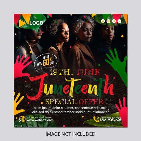 Juneteenth Poster Ideas, Juneteenth Flyer, Juneteenth Celebration, Juneteenth Poster, Juneteenth Meaning, Facebook Post Template, Facebook Posts, Post Templates, Flyer Template