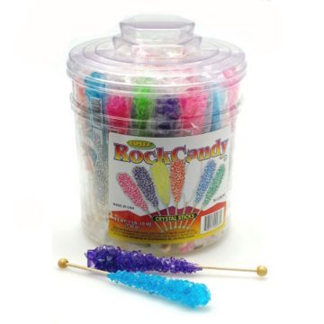 Rock Candy Sticks; 36-Piece Jar Rock Candy Sticks, Online Candy Store, Candy Crystals, Pastel Candy, Retro Candy, Candy Party Favors, Candy Sticks, Baby Doll Accessories, Bulk Candy