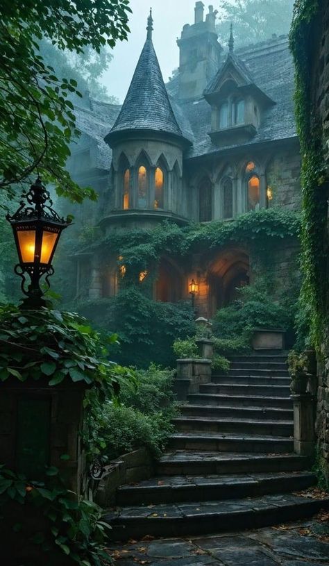 Victorian Mansions Exterior, Turret House Plans, Fantasy Cottage Interior, Gothic Castle Aesthetic, Victorian Manor House, Castle Turret, Manor Aesthetic, Turret House, Mysterious Places On Earth