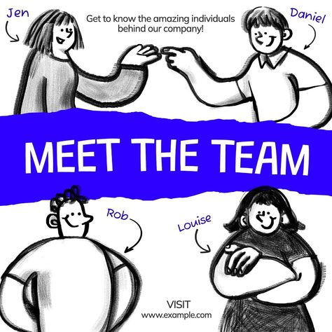 Meet the team Instagram post template, editable  design | premium image by rawpixel.com Meet The Team Instagram Post Ideas, Meet Our Team Design Graphics, Meet The Team Page Design, Meet The Team Design Layout Instagram, Meet Our Team Design, Meet The Team Instagram Post Template, Meet The Team Instagram Post, Team Instagram Post, Woman Character