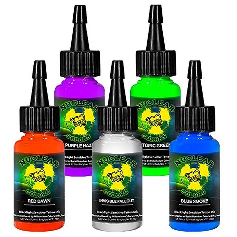 Blacklight Tattoo, Black Light Tattoo, Tattoo Ink Colors, Tattoo Ink Sets, Uv Tattoo, Light Tattoo, Tattoo Care, Tattoo Equipment, Tattoo Kits