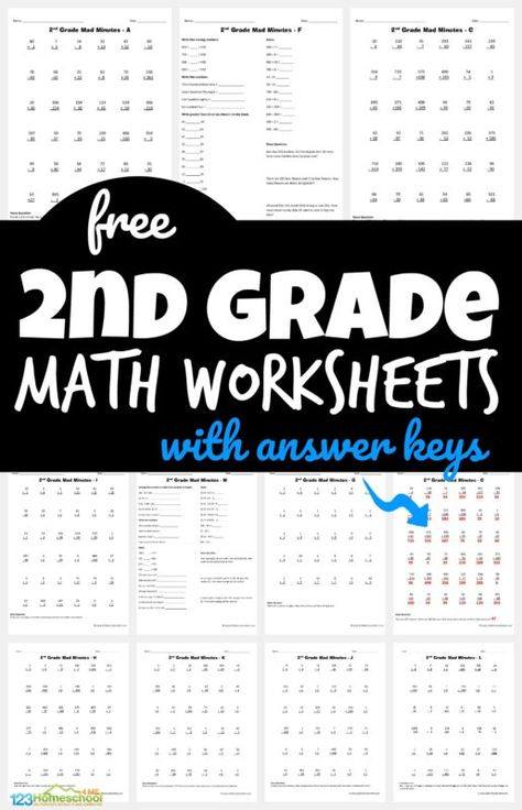 Download the pdf file and print these 2nd grade math worksheets to practice addition, subtraction, word problems and more with second grade students. Plus see how we turn free math worksheets into a fun math game by using these worksheets to play MAD MINUTES! 2nd grade mad minutes is a fun math game that helps children practice math while having FUN! Mad Minute Math, Worksheets For Kindergarten Math, Homeschooling 2nd Grade, Homeschool Worksheets Free, Grade 2 Worksheets, 2nd Grade Learning, Homeschool 2nd Grade, Math Minutes, Second Grade Worksheets