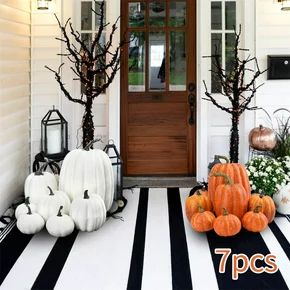 Artificial Pumpkins Foam Diy, Handmade Halloween Decorations, Halloween Chic, Elegant Halloween Decor, Scary Halloween Decorations Outdoor, Halloween Decor Diy, Classy Halloween Decor, Classy Halloween, Halloween Front Porch Decor