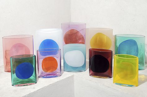 Artist Residency, Colored Glass Vases, Designer Glass, Colored Vases, Sight Unseen, Swiss Design, Glass Vases, Colorful Landscape, Objects Design