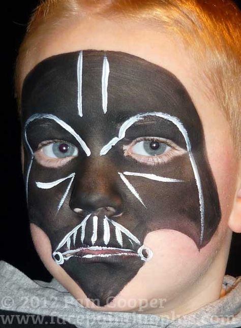 Darth Vader Face Paint, Darth Vader Makeup, Darth Vader Funny, Darth Vader Face, Face Painting For Boys, Darth Vader Star Wars, Festival Face, Star Wars Halloween, Face Painting Easy